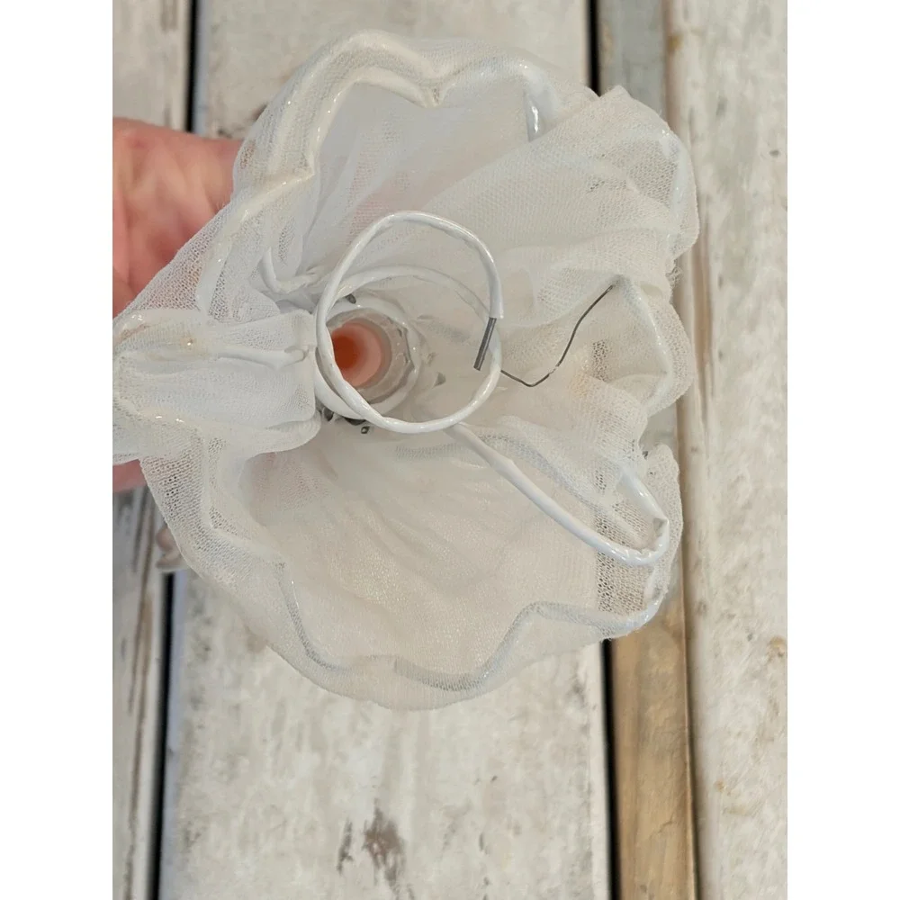 Vintage Christmas Angel Tree Topper White Tulle Gold Sequin Strawberry Blonde